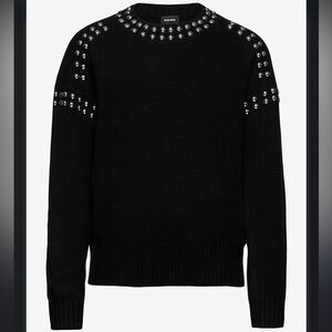 Diesel Black Studded Crewneck Sweater